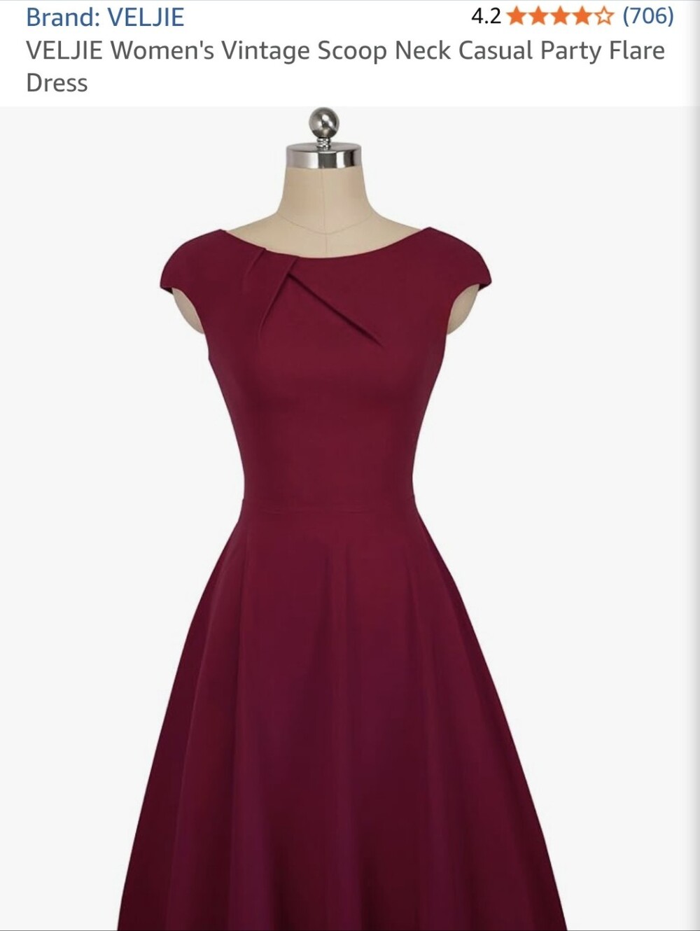 Elegant Sleeveless Red A-Line Dress